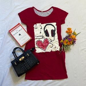 Vintage Burgundy Shirt Drews with Pockets size XS